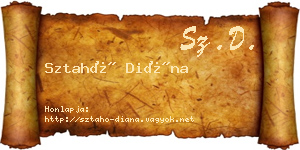 Sztahó Diána névjegykártya